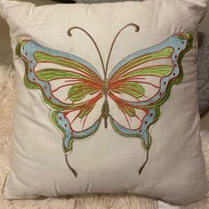 Embroidered Butterfly pillow